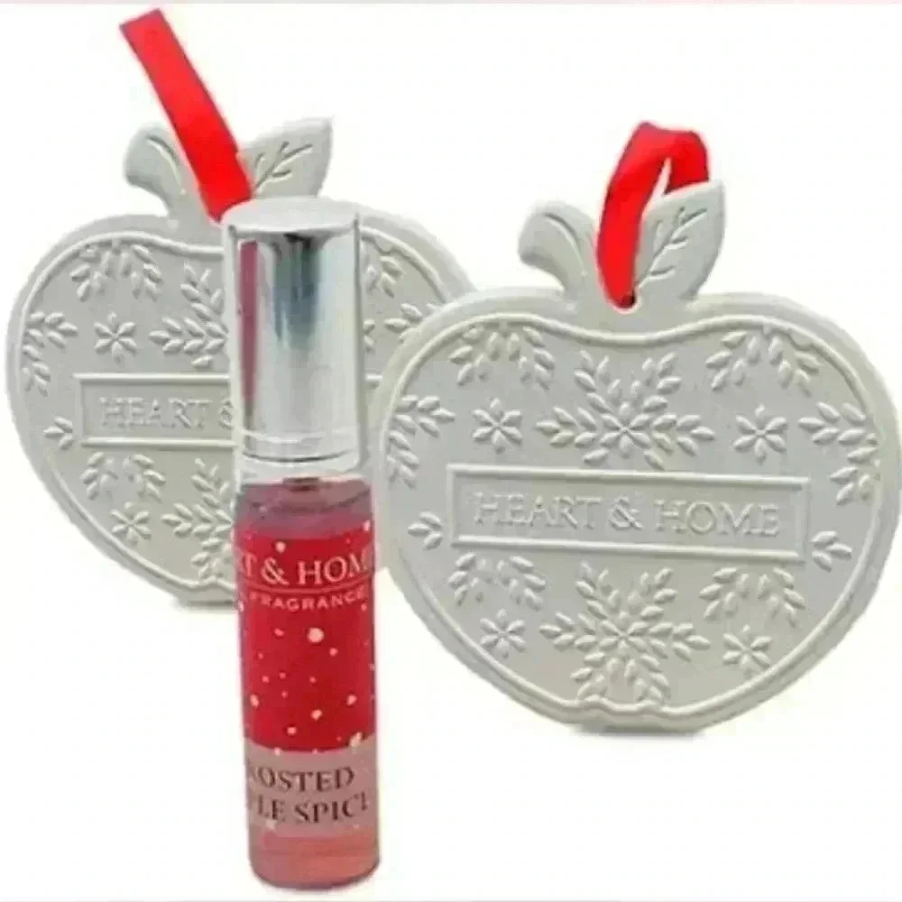 Heart & Home Scented Porcelain Heart Decorations Gift  Set (Frosted Apple Spice)